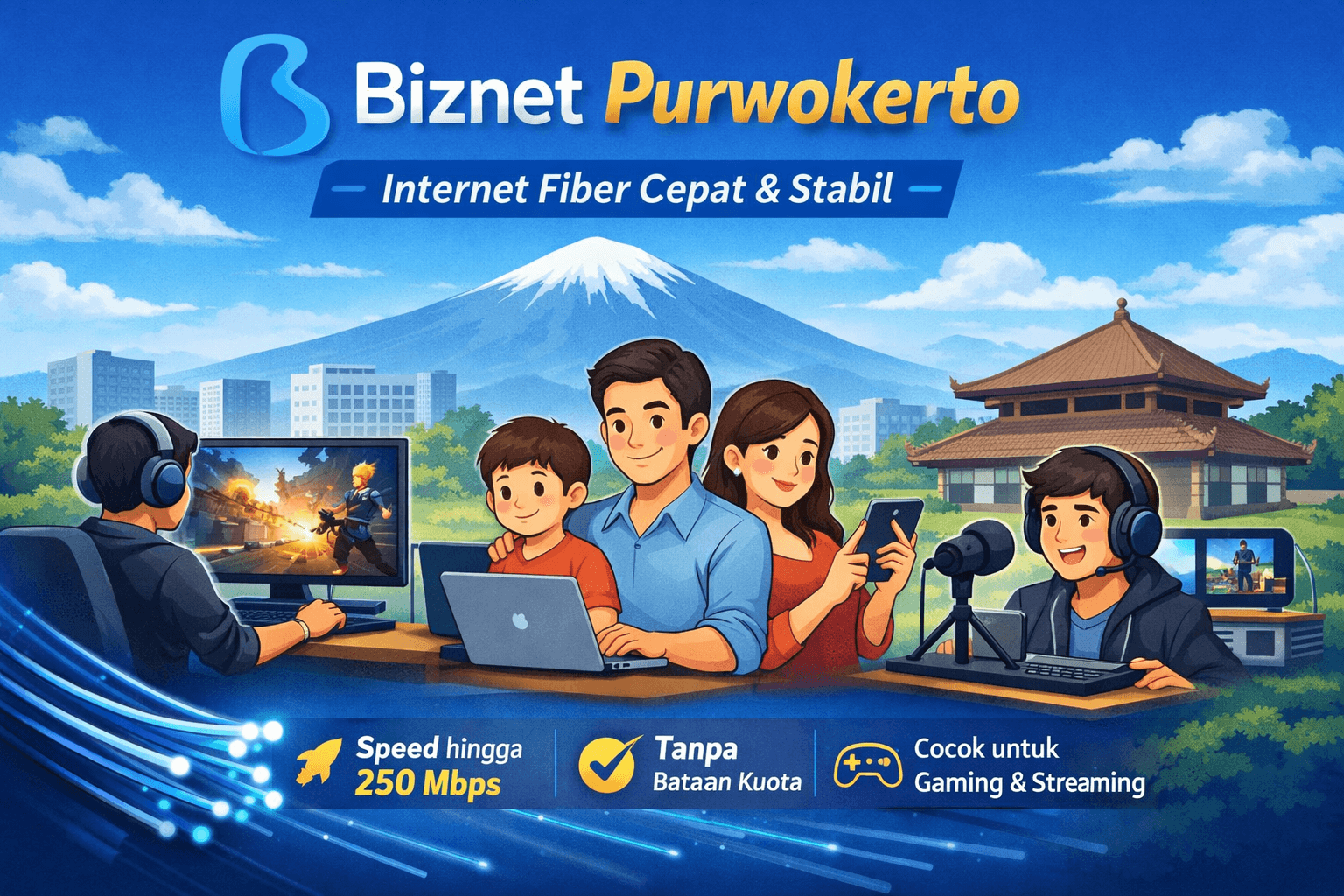 Biznet Purwokerto internet fiber cepat untuk rumah dan gaming