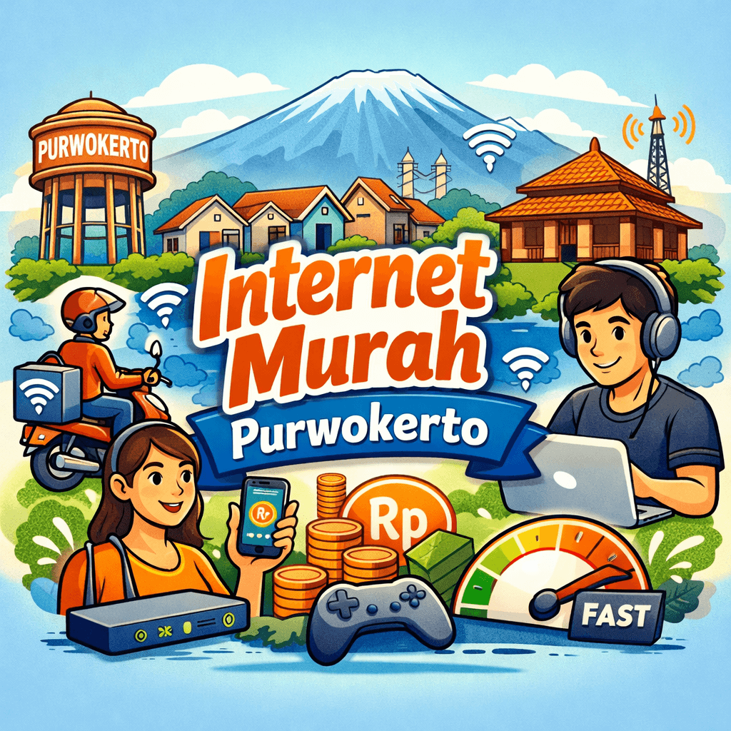 Ilustrasi layanan internet murah di Purwokerto untuk rumah dengan koneksi WiFi cepat